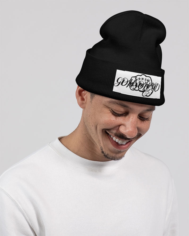 GHE BLK WHTE LOGO Solid Knit Beanie | Sportsman