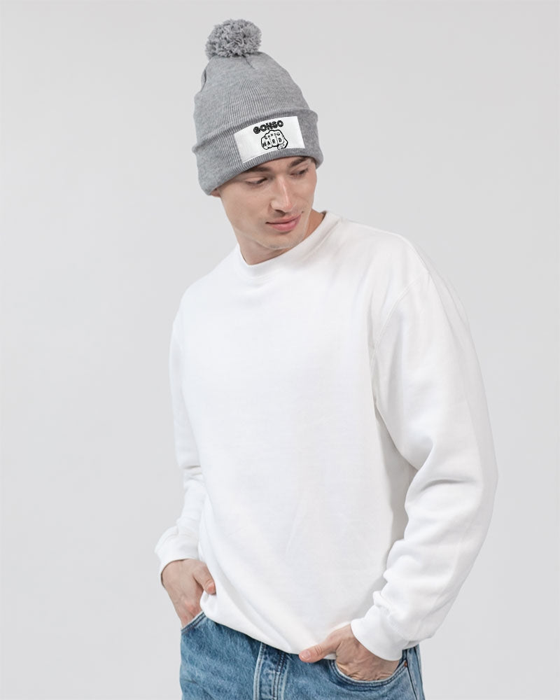 GHE BLK WHTE LOGO Pom-Pom Knit Beanie | Sportsman