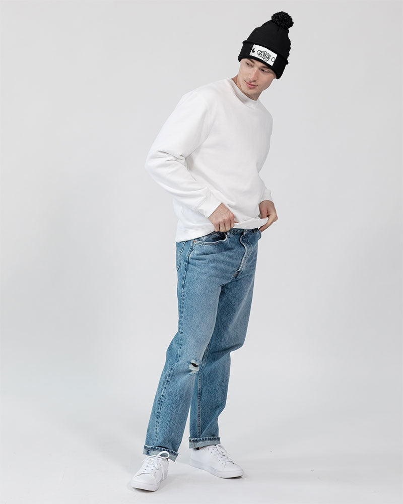 GHE BLK WHTE LOGO Pom-Pom Knit Beanie | Sportsman