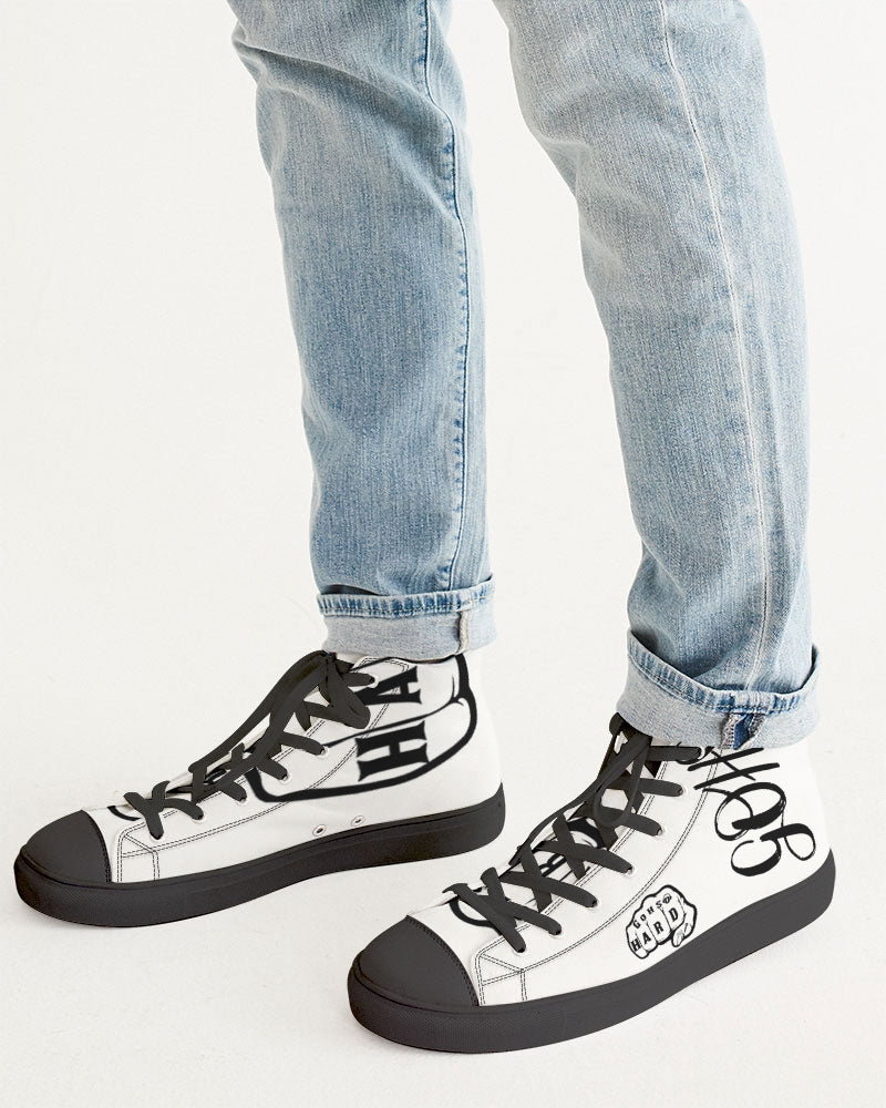 GHE BLK WHTE LOGO Men's Hightop Canvas Shoe - Black