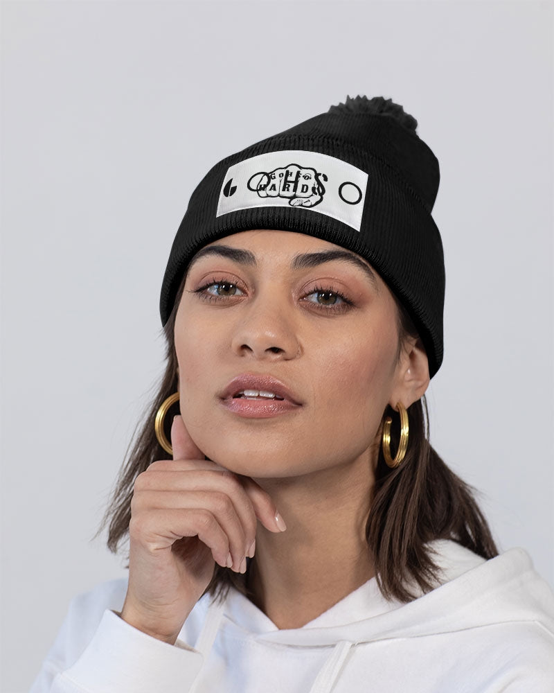 GHE BLK WHTE LOGO Pom-Pom Knit Beanie | Sportsman