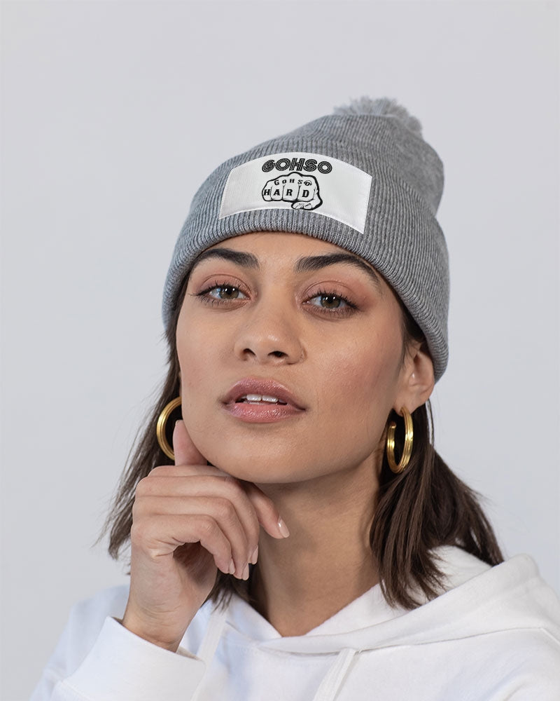 GHE BLK WHTE LOGO Pom-Pom Knit Beanie | Sportsman