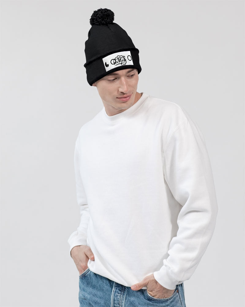 GHE BLK WHTE LOGO Pom-Pom Knit Beanie | Sportsman