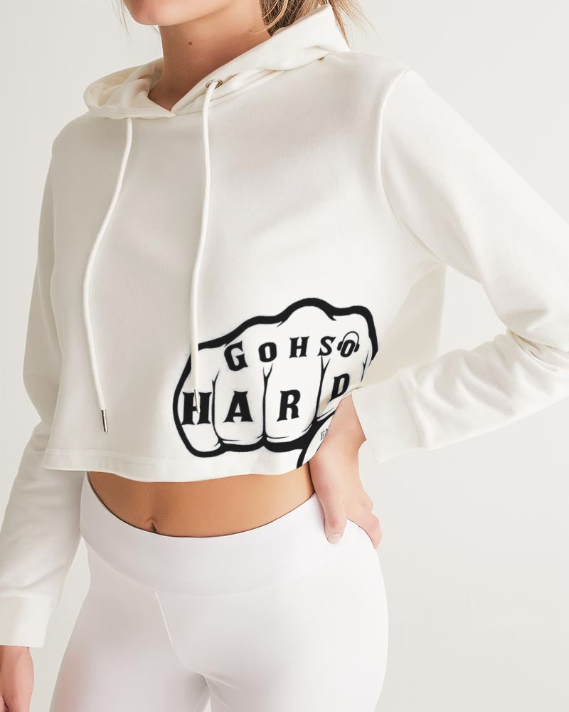 GHE BLK WHTE LOGO Women's Cropped Hoodie