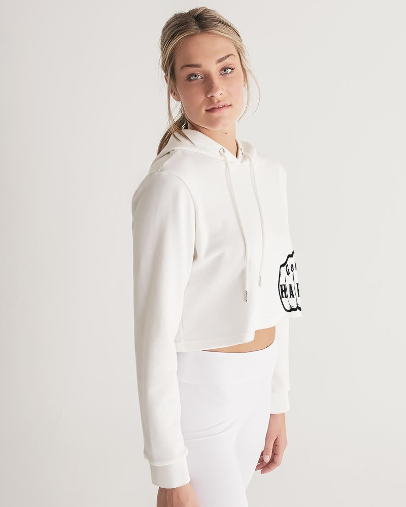 GHE BLK WHTE LOGO Women's Cropped Hoodie
