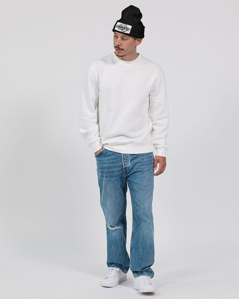 GHE BLK WHTE LOGO Solid Knit Beanie | Sportsman