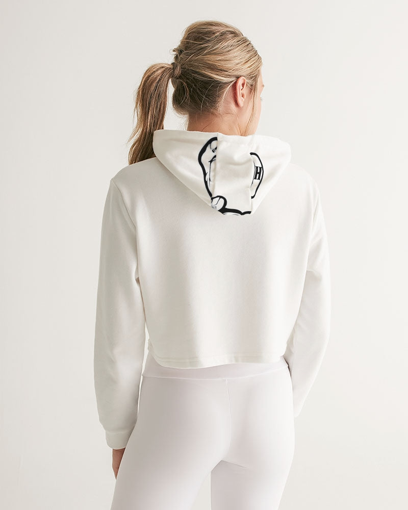 GHE BLK WHTE LOGO Women's Cropped Hoodie