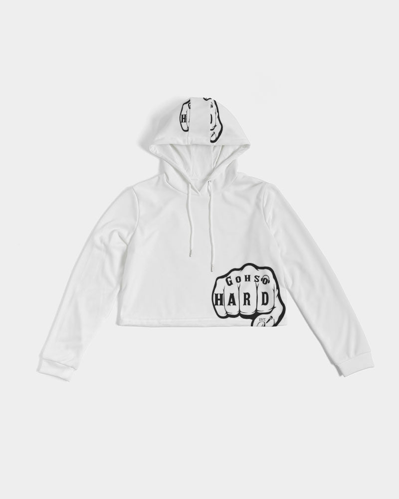 GHE BLK WHTE LOGO Women's Cropped Hoodie