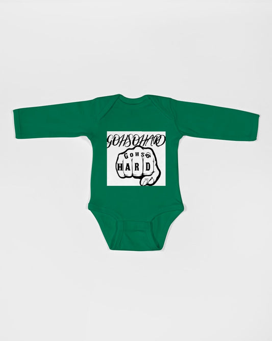 GHE BLK WHTE LOGO Infant Long Sleeve Baby Rib Bodysuit | Rabbit Skins
